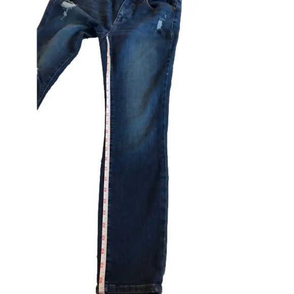 Loft Modern Skinny Mid Rise Dark Wash Distressed Jeans women’s size 6 - Picture 10 of 11